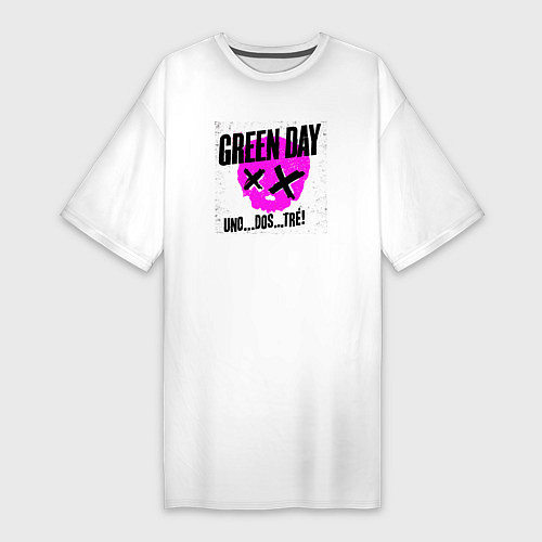Женская футболка-платье Green Day uno dos tre / Белый – фото 1