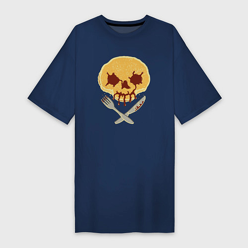 Женская футболка-платье Skull eggs / Тёмно-синий – фото 1