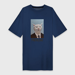 Женская футболка-платье Приемлемо - кот мем в живописи