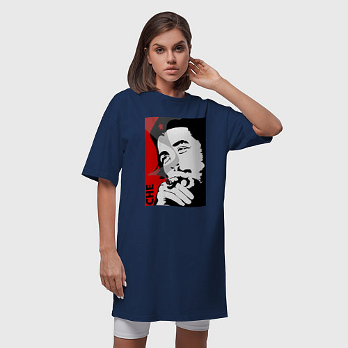 Женская футболка-платье Эрнесто Че - Гевара / Тёмно-синий – фото 3