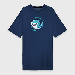 Женская футболка-платье Толстая акула любит делать кусь
