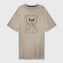 Женская футболка-платье Медвежонок сидит