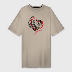 Женская футболка-платье Сердце символ любви