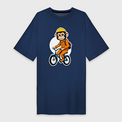 Женская футболка-платье Обезьяна на велосипеде