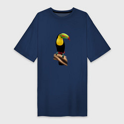 Женская футболка-платье Птица тукан