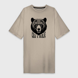 Женская футболка-платье Медведь русич - сила в правде