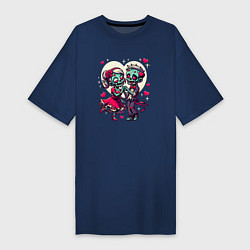 Женская футболка-платье Пара зомби - любовь