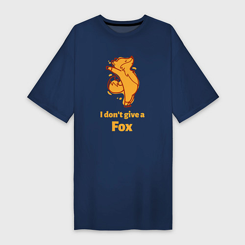 Женская футболка-платье I dont give a fox / Тёмно-синий – фото 1