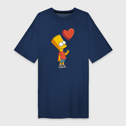 Женская футболка-платье Барт Симпсон с шариком