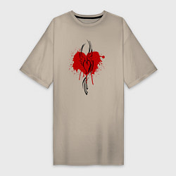 Женская футболка-платье Сердце крылья
