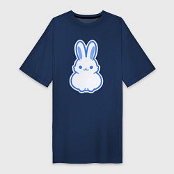 Футболка женская-платье White bunny, цвет: тёмно-синий