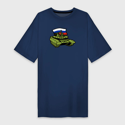 Женская футболка-платье Russian tank / Тёмно-синий – фото 1