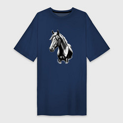Женская футболка-платье Портрет лошади