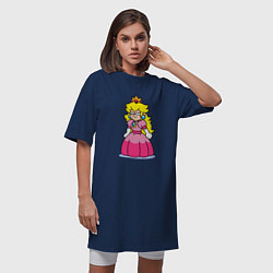 Футболка женская-платье Принцесса с Марио, цвет: тёмно-синий — фото 2
