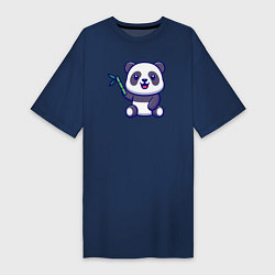 Женская футболка-платье Панда и бамбук