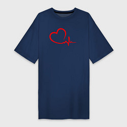 Женская футболка-платье Пульс сердца