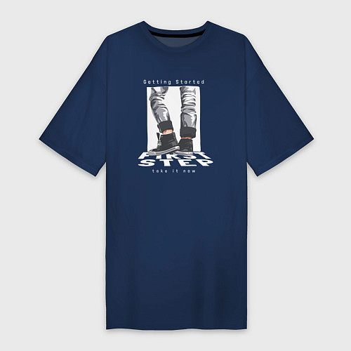 Женская футболка-платье First step streetwear / Тёмно-синий – фото 1