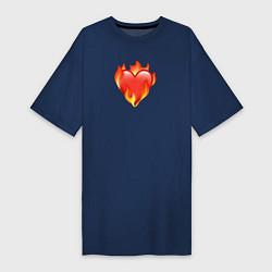 Женская футболка-платье Эмодзи сердце в огне