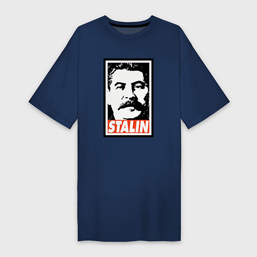 Женская футболка-платье USSR Stalin / Тёмно-синий – фото 1