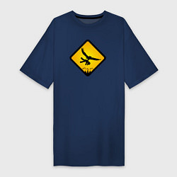 Женская футболка-платье Знаки опасности- совы