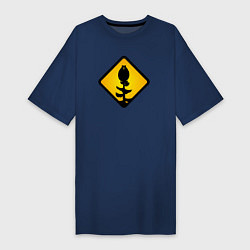 Женская футболка-платье Знаки опасности: медведь-сова