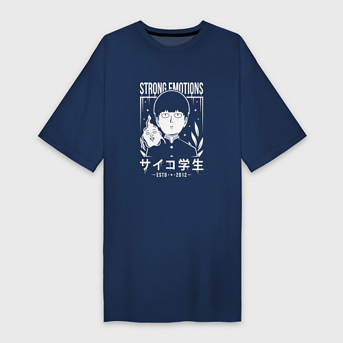 Женская футболка-платье Шигео Кагеяма и Экубо / Тёмно-синий – фото 1
