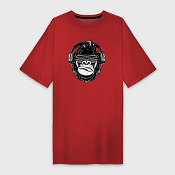Женская футболка-платье Music gorilla