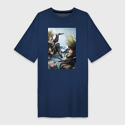 Футболка женская-платье Сага о Винланде Торфинн Торкель, цвет: тёмно-синий