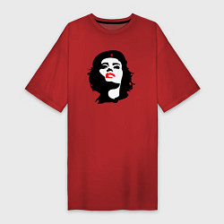 Футболка женская-платье Revolution girl, цвет: красный