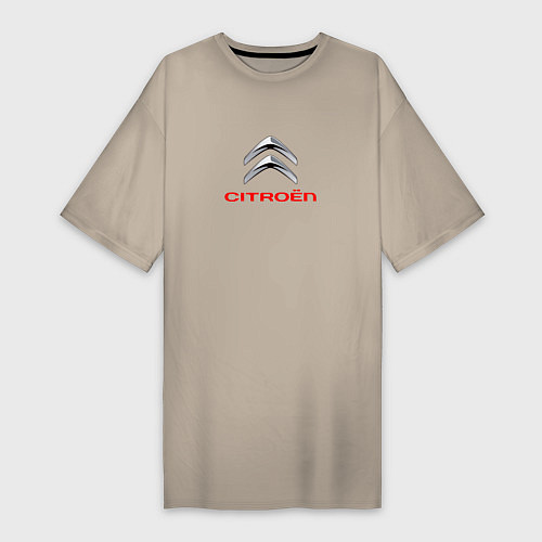 Женская футболка-платье Citroen авто спорт / Миндальный – фото 1