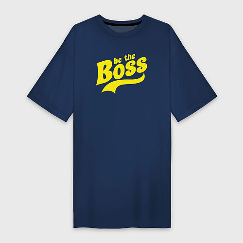 Женская футболка-платье Быть боссом / Тёмно-синий – фото 1