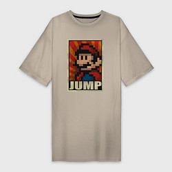 Футболка женская-платье Jump Mario, цвет: миндальный