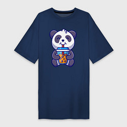 Женская футболка-платье Drinking panda