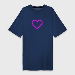 Женская футболка-платье Розовое неоновое сердце