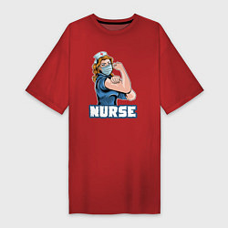 Футболка женская-платье Good nurse, цвет: красный