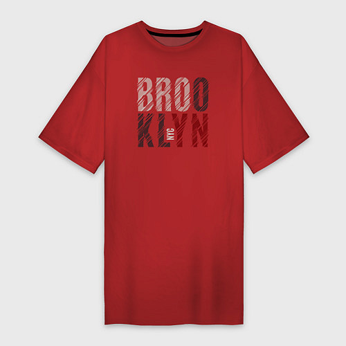 Женская футболка-платье NYC Brooklyn / Красный – фото 1