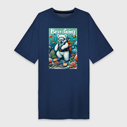 Женская футболка-платье Polar bear diving - ai art