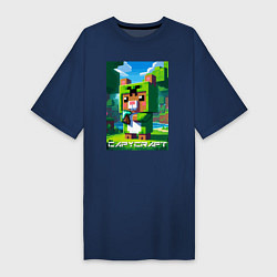 Женская футболка-платье Capybara and Minecraft collaboration - ai art