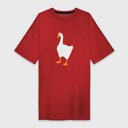 Футболка женская-платье Untitled goose game honk, цвет: красный