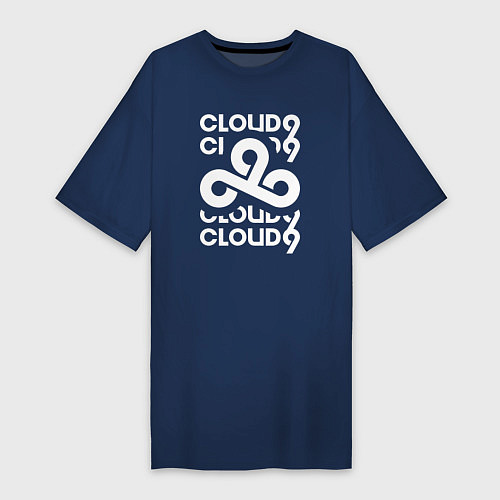 Женская футболка-платье Cloud9 - in logo / Тёмно-синий – фото 1