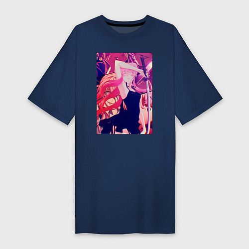 Женская футболка-платье Дневник будущего Юно Гасай / Тёмно-синий – фото 1