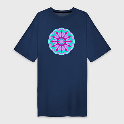 Женская футболка-платье Мандала цветочная