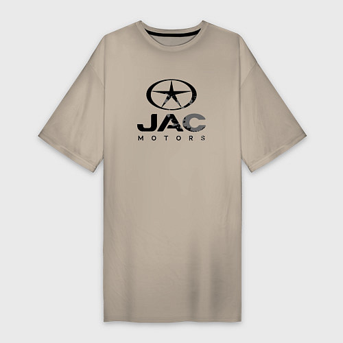 Женская футболка-платье Jac - logo / Миндальный – фото 1