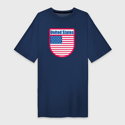 Футболка женская-платье United States, цвет: тёмно-синий