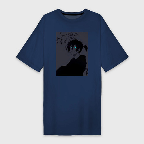 Женская футболка-платье Бездомный бог Ято / Тёмно-синий – фото 1