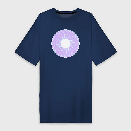 Женская футболка-платье Наслоение окружностей по кругу / Тёмно-синий – фото 1