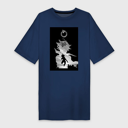 Женская футболка-платье Семь смертных грехов Мелиодас / Тёмно-синий – фото 1