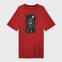 Женская футболка-платье Скелет в могиле