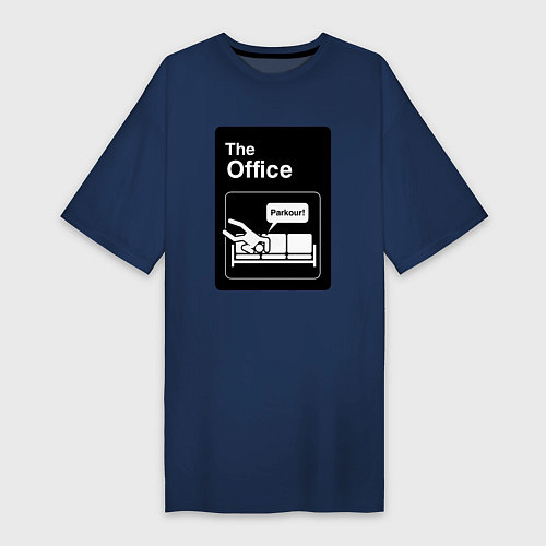 Женская футболка-платье Паркур и офис / Тёмно-синий – фото 1