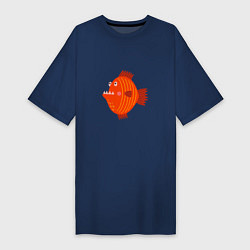 Женская футболка-платье Зубастая рыба
